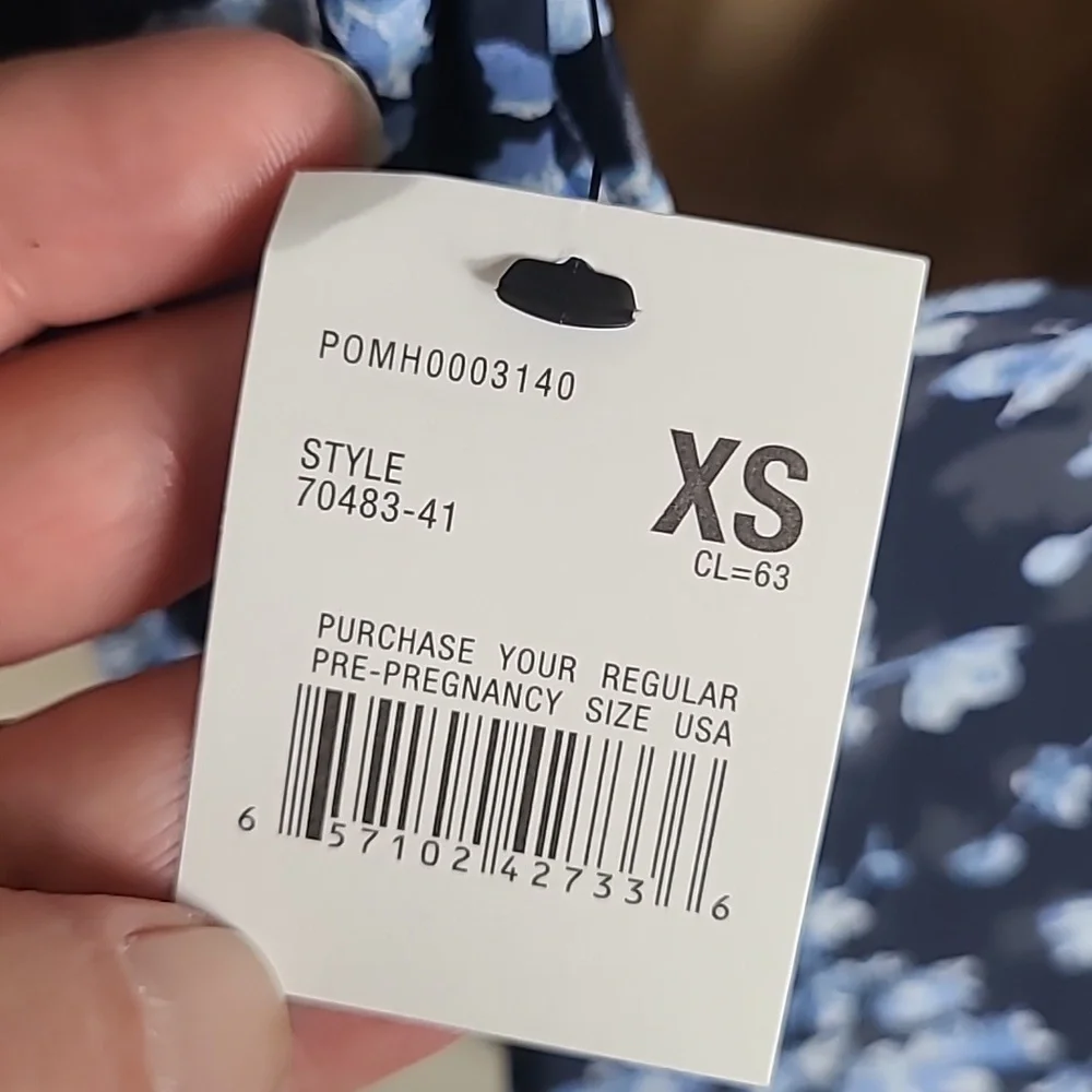 NWT A Pea In The Pod Floral Ruffled Maternity One Piece Swimsuit - Navy - Picture 7 of 9